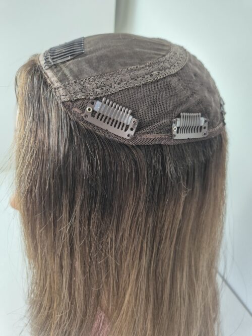 Light Carmel hair topper side cap